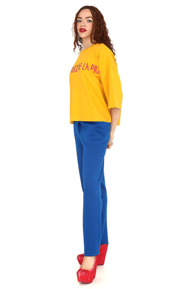 ﻿Agatha ruiz de la prada CAMISETA OVERSIZE AMARILLA ARP ROJO Grandes descuentos