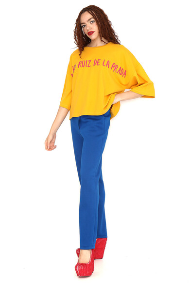 ﻿Agatha ruiz de la prada CAMISETA OVERSIZE AMARILLA ARP ROJO Grandes descuentos