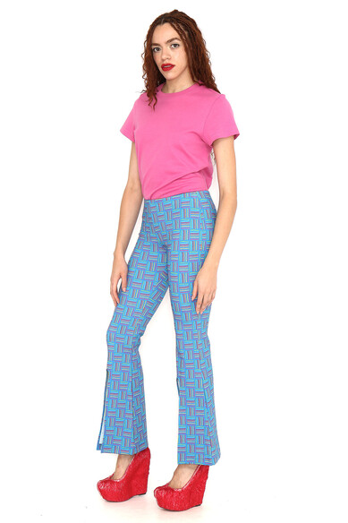 Agatha ruiz de la prada PANTALON FLARE AZUL RAYAS COLORES Rebajas