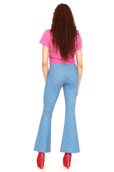 Agatha ruiz de la prada PANTALON FLARE AZUL RAYAS COLORES Rebajas