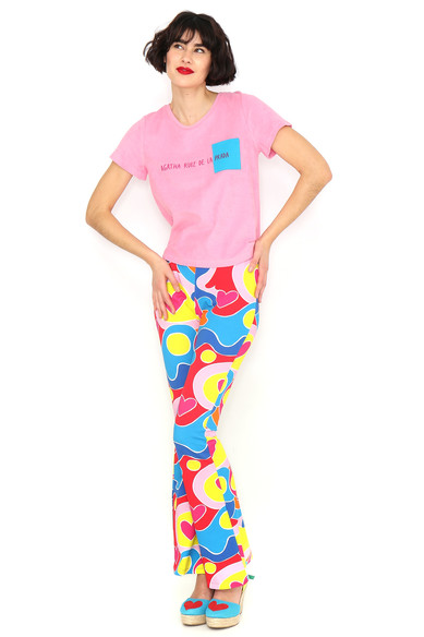 Agatha ruiz de la prada CAMISETA ROSA CUADRADO AZUL Tienda