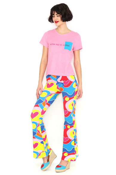 Agatha ruiz de la prada CAMISETA ROSA CUADRADO AZUL Tienda