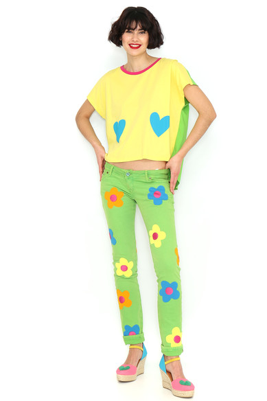 Agatha ruiz de la prada CAMISETA AMARILLA CORAZONES Mejor oferta
