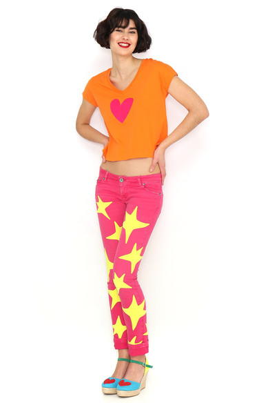 Agatha ruiz de la prada CAMISETA CORAZON FUCSIA Oferta especial