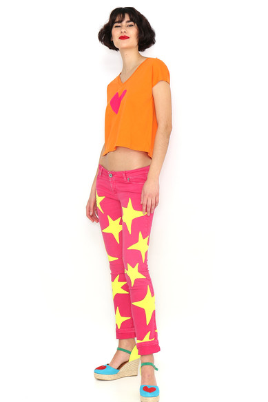 Agatha ruiz de la prada CAMISETA CORAZON FUCSIA Oferta especial