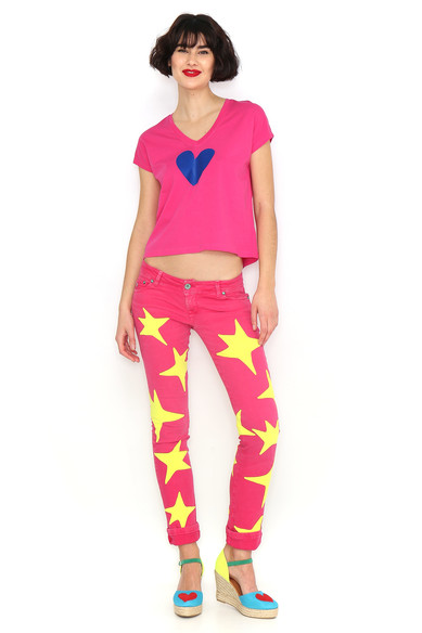 Agatha ruiz de la prada CAMISETA CORAZON FUCSIA Precio ultrabajo