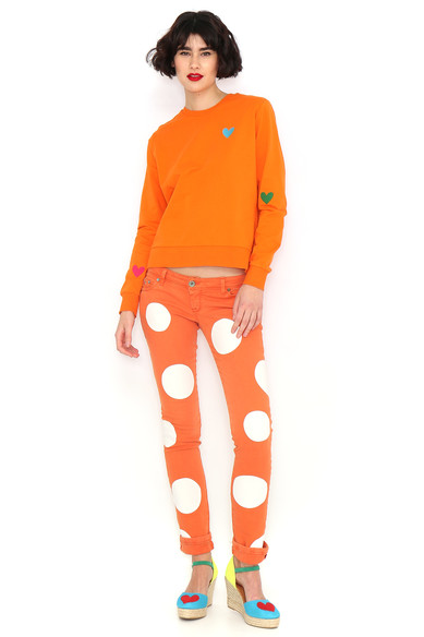 Agatha ruiz de la prada SUDADERA BASICA NARANJA Venta caliente