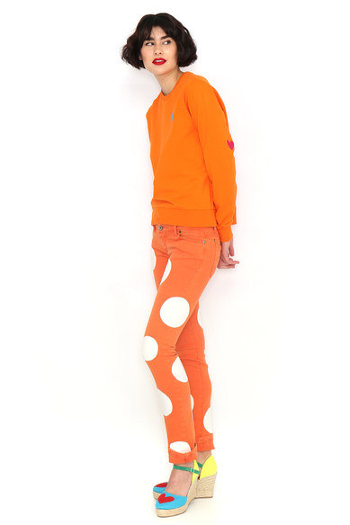 Agatha ruiz de la prada SUDADERA BASICA NARANJA Venta caliente