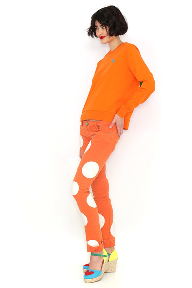 Agatha ruiz de la prada SUDADERA BASICA NARANJA Venta caliente