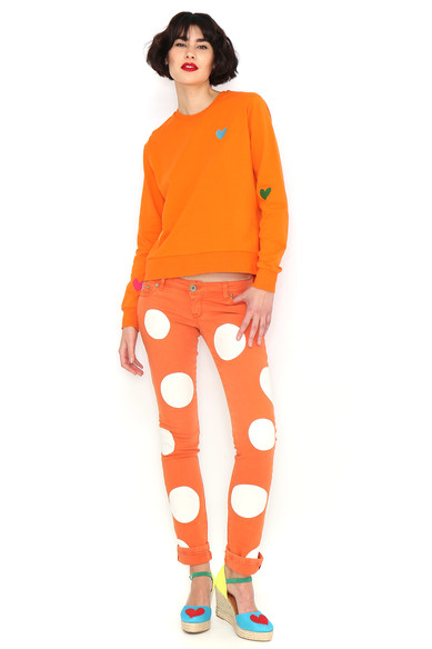 Agatha ruiz de la prada SUDADERA BASICA NARANJA Venta caliente