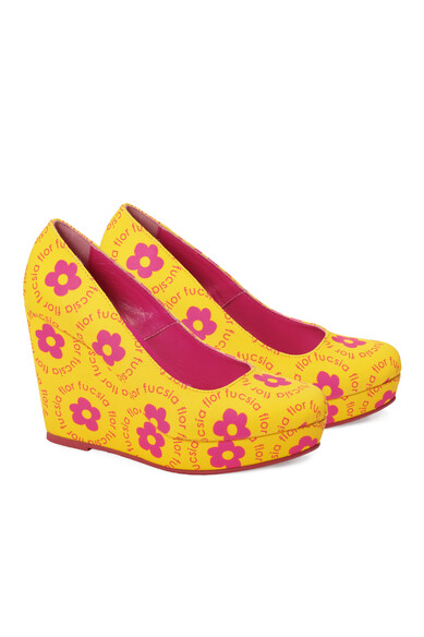 Agatha ruiz de la prada CUÑA AMARILLA FLORES Descuento