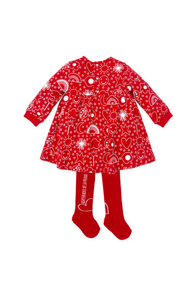 Agatha ruiz de la prada VESTIDO ROJO ICONOS BLANCOS ÚLTIMAS EDICIONES