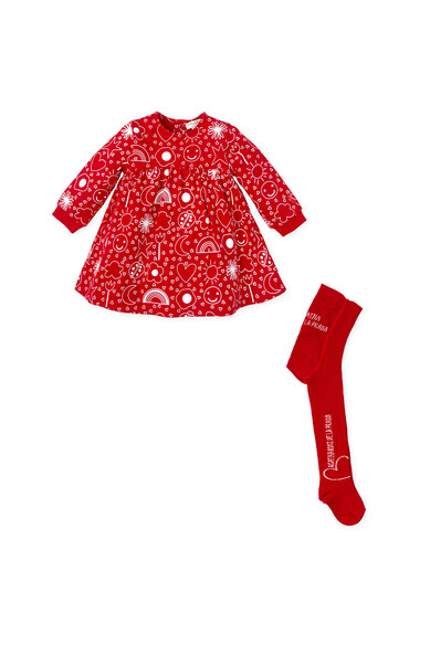 Agatha ruiz de la prada VESTIDO ROJO ICONOS BLANCOS ÚLTIMAS EDICIONES