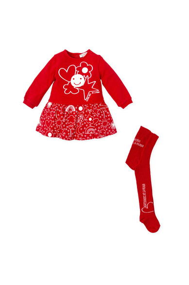 Agatha ruiz de la prada VESTIDO ROJO ICONOS BLANCOS Oferta especial de fábrica