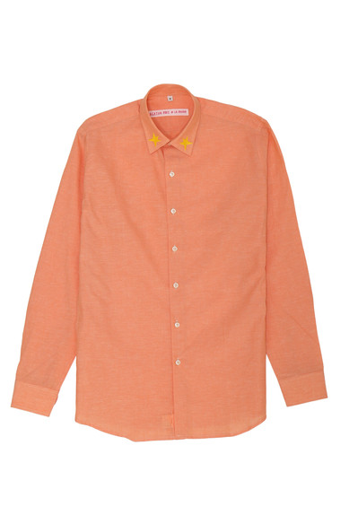 Agatha ruiz de la prada CAMISA HOMBRE NARANJA LINO Ofertas de temporada
