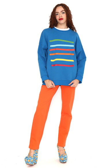Agatha ruiz de la prada SUDADERA AZUL RAYAS COLORES Tienda