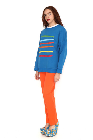 Agatha ruiz de la prada SUDADERA AZUL RAYAS COLORES Tienda
