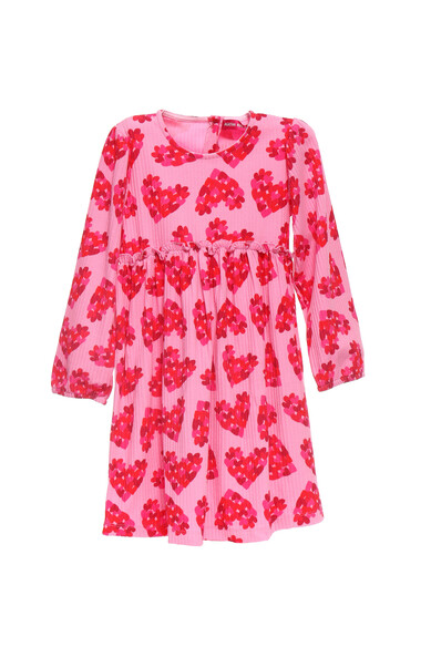 Agatha ruiz de la prada VESTIDO ROSA PLISADO CORAZONES Gran oferta