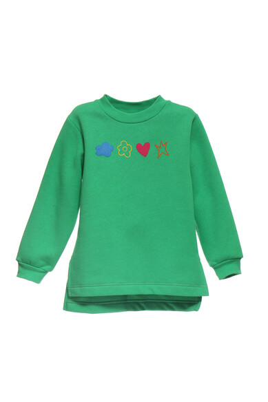 Agatha ruiz de la prada SUDADERA VERDE CORAZON ARP Promoción por tiempo limitado