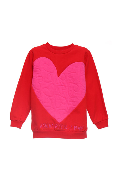 Agatha ruiz de la prada SUDADERA ROJA CORAZON FUCSIA Promoción trimestral