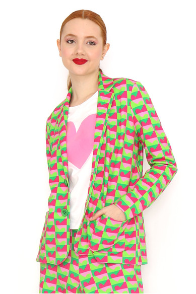 Agatha ruiz de la prada AMERICANA CORAZONES ROSAS VERDES Rebajas de fábrica