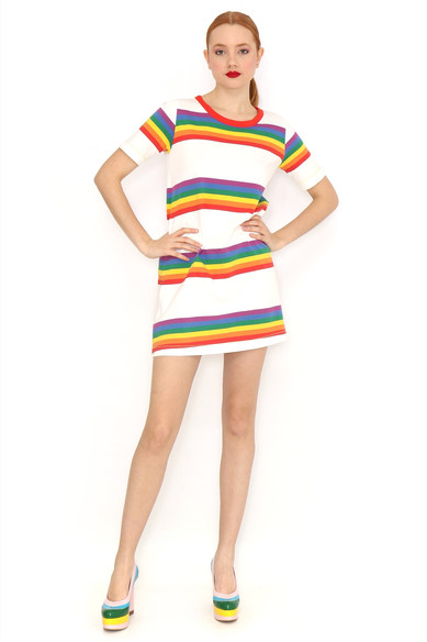 Agatha ruiz de la prada VESTIDO BLANCO RAYAS Ventas relámpago