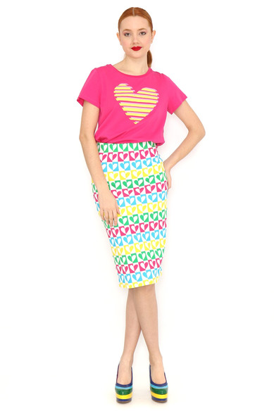 Agatha ruiz de la prada FALDA LAPIZ CORAZONES Descuento