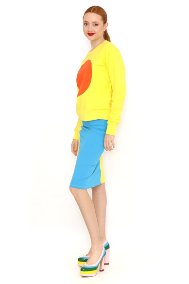 Agatha ruiz de la prada SUDADERA AMARILLO TOPO NARANJA Tienda