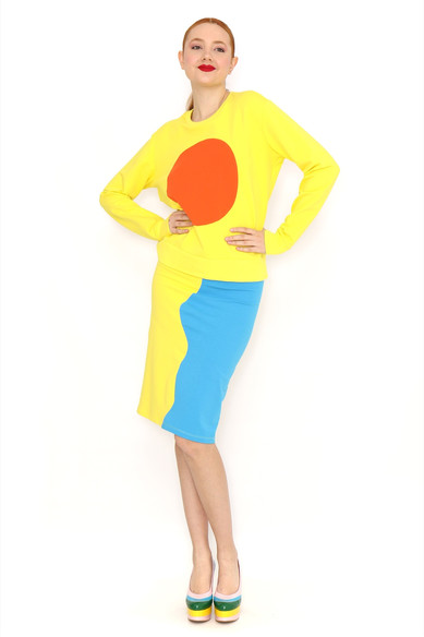 Agatha ruiz de la prada SUDADERA AMARILLO TOPO NARANJA Tienda