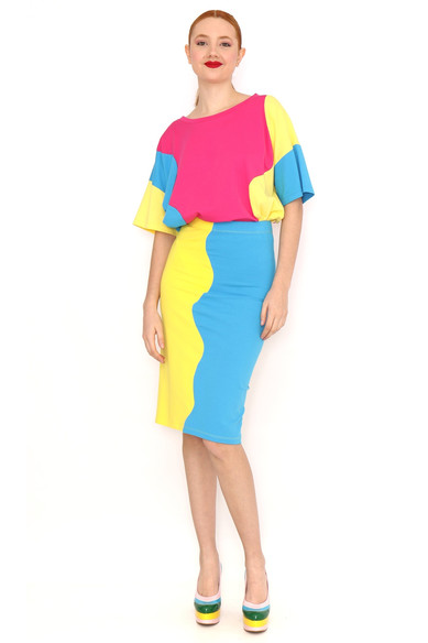 Agatha ruiz de la prada FALDA LAPIZ ONDAS Liquidación