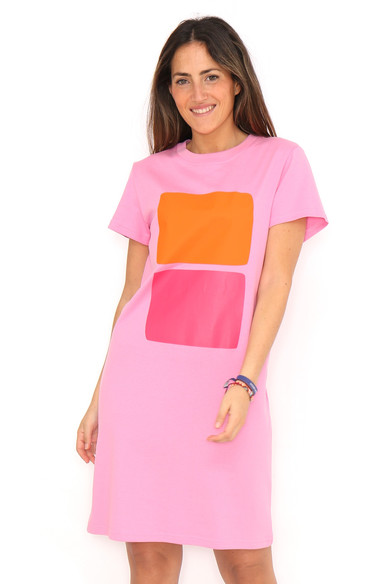 Agatha ruiz de la prada VESTIDO ROSA 2 CUADROS Oferta especial