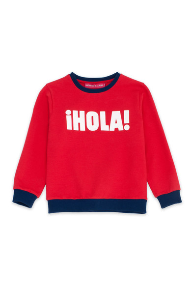 Agatha ruiz de la prada SUDADERA ROJA HOLA INFANTIL Limitado a 3 días