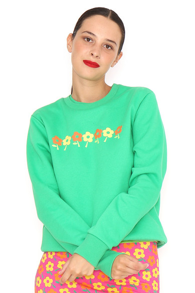 Agatha ruiz de la prada SUDADERA VERDE FLORES Libre de impuestos