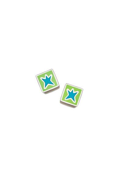 Agatha ruiz de la prada PENDIENTES CUBO ESTRELLA VERDE