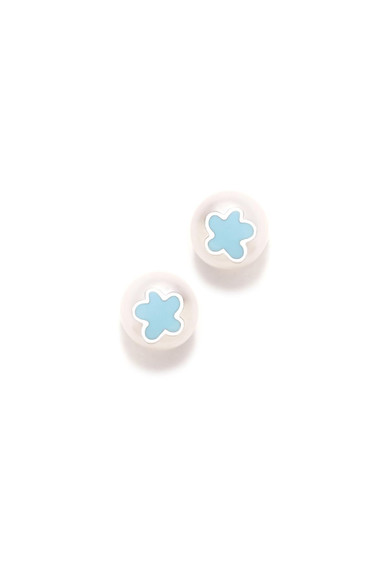 Agatha ruiz de la prada PENDIENTE PERLA FLOR AZUL