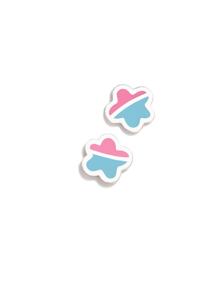 Agatha ruiz de la prada PENDIENTES FLOR ROSA AZUL