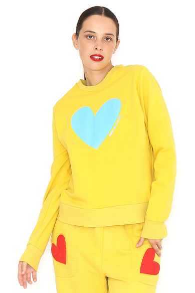Agatha ruiz de la prada SUDADERA MOSTAZA CORAZON Rebajas de fábrica