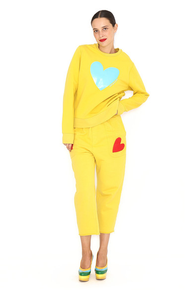 Agatha ruiz de la prada SUDADERA MOSTAZA CORAZON Rebajas de fábrica