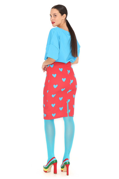 Agatha ruiz de la prada FALDA LAPIZ ROJA CORAZONES Tienda