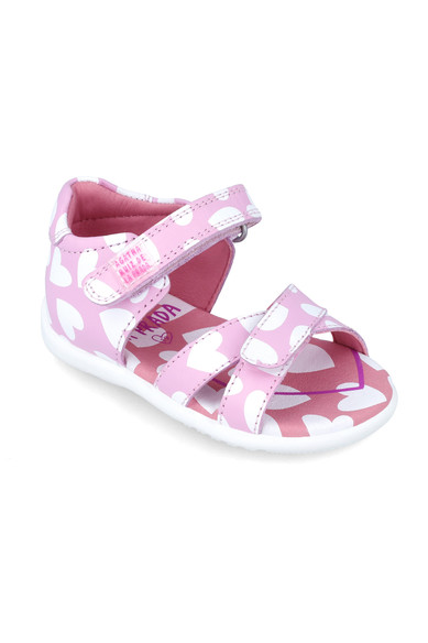 Agatha ruiz de la prada SANDALIA ROSA CORAZONES BLANCOS Promoción por tiempo limitado