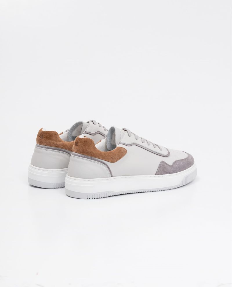 Chevignon Tenis de Hombre en Cuero Tipo Basket - Cuero Anilina y Cuero Gamuzado en Contraste de Color Precio de fábrica