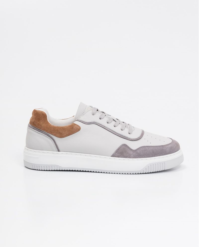 Chevignon Tenis de Hombre en Cuero Tipo Basket - Cuero Anilina y Cuero Gamuzado en Contraste de Color Precio de fábrica