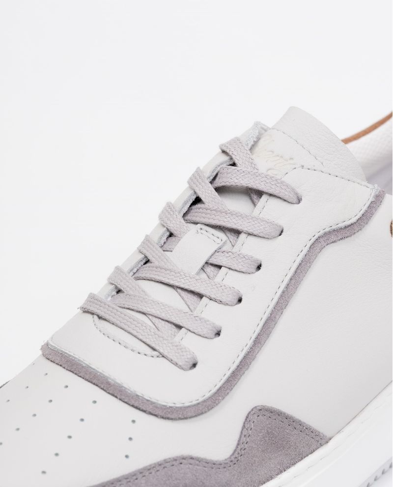 Chevignon Tenis de Hombre en Cuero Tipo Basket - Cuero Anilina y Cuero Gamuzado en Contraste de Color Precio de fábrica