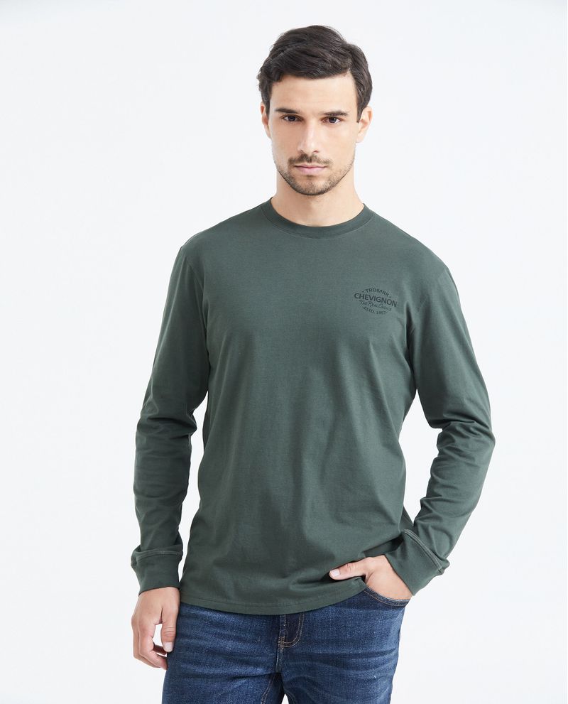 Chevignon Camiseta Classic Fit Manga Larga con Estampado para Hombre