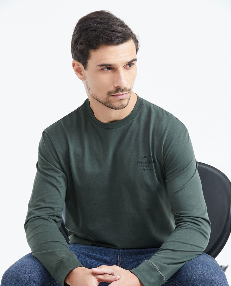 Chevignon Camiseta Classic Fit Manga Larga con Estampado para Hombre Descuentos del mes