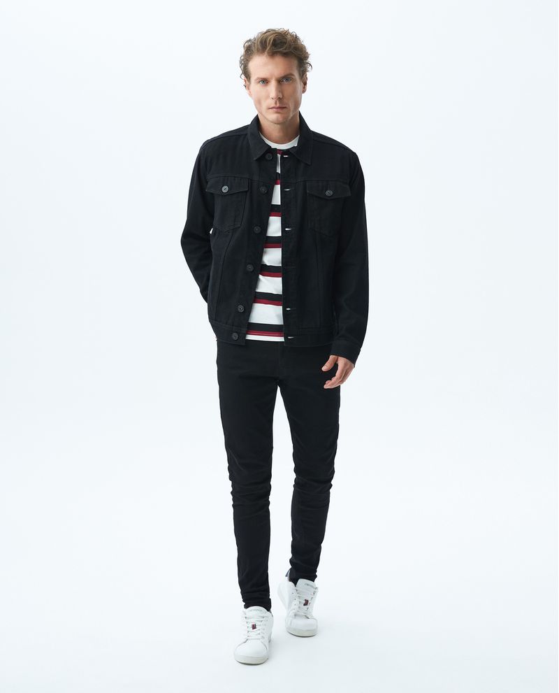 Chevignon Chaqueta de Hombre en Denim Tipo Trucker Straight Fit - Negro Rebajas de fin de temporada