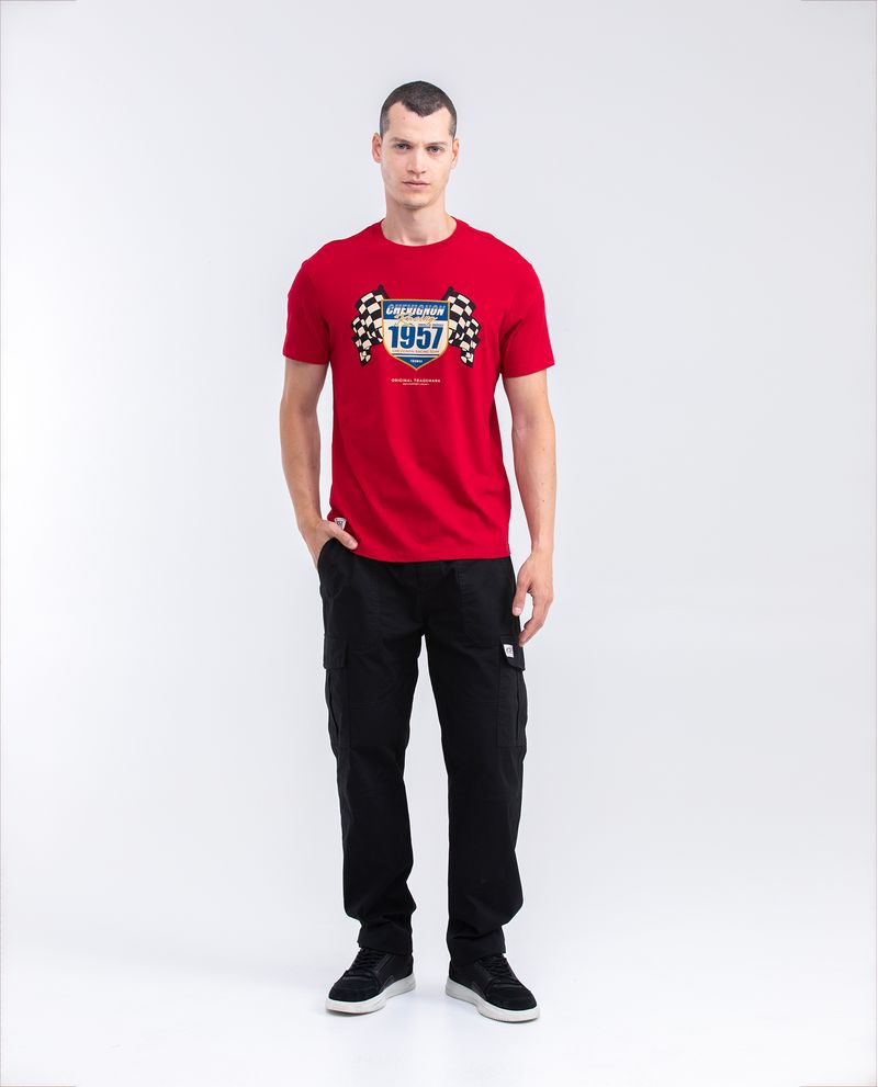 Chevignon Camiseta Gráfica de Hombre Slim Fit - Estampado Escudo y Banderas Outlet