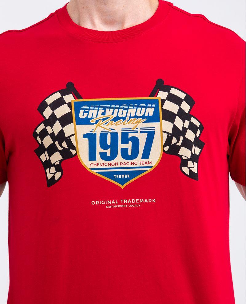 Chevignon Camiseta Gráfica de Hombre Slim Fit - Estampado Escudo y Banderas Outlet