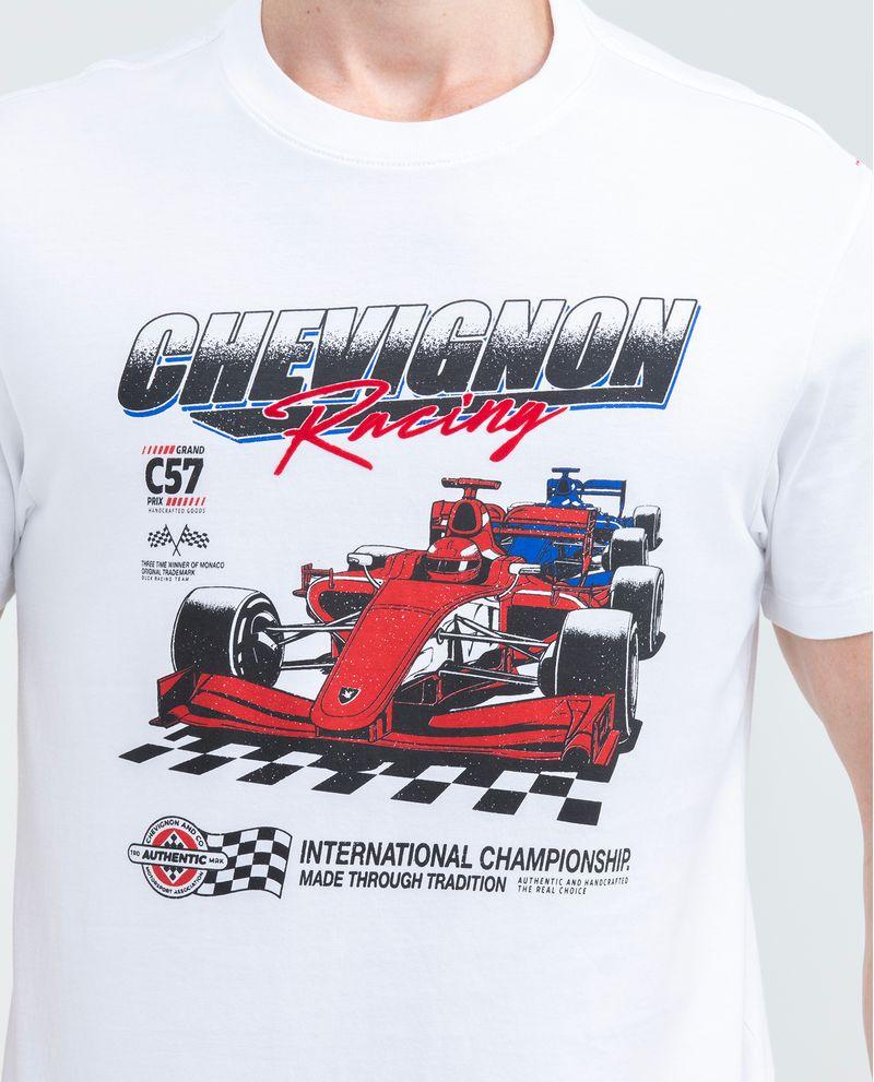 Chevignon Camiseta Gráfica de Hombre Slim Fit - Estampado con Carro de Carreras y Tipografías Rebajas