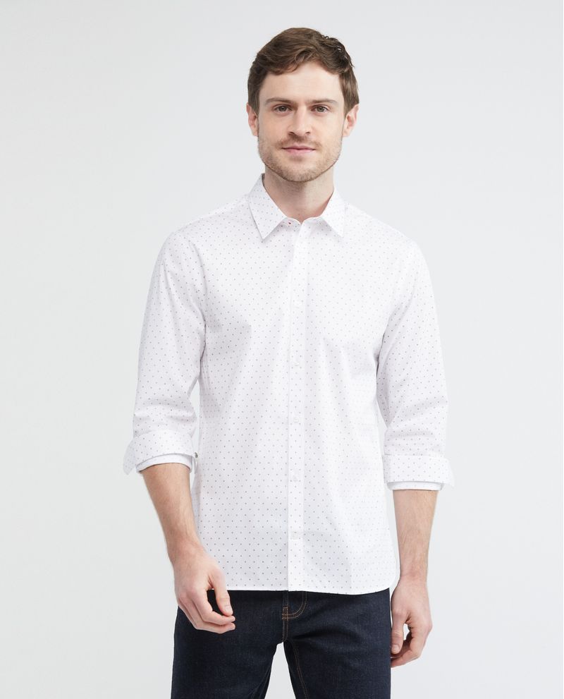 Chevignon Camisa Premium de Hombre Slim Fit Manga Larga - Mini Print Coolmax + Wrinkle Free